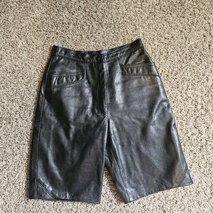 Vintage Leather Knee Length Shorts